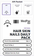 Load image into Gallery viewer, Hair-Skin-Nails Daily Pack.