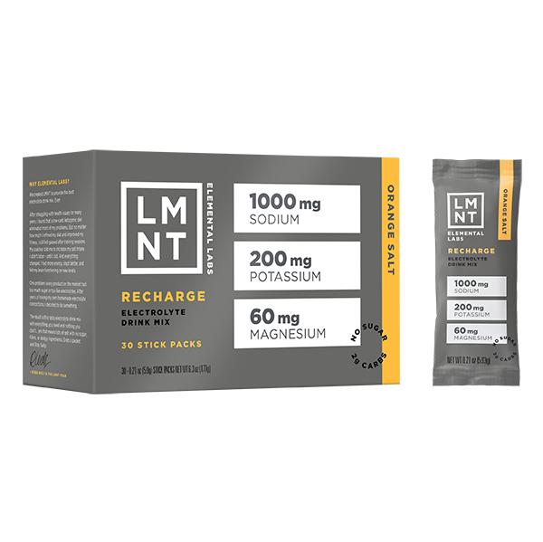 LMNT Recharge – Orange Salt 30 Servings.