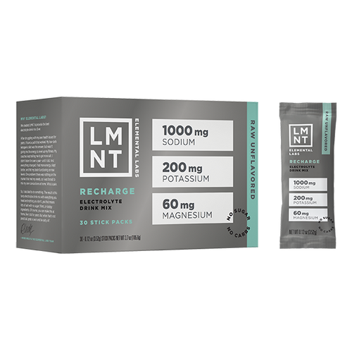 LMNT Recharge – Raw Unflavored 30 Servings.