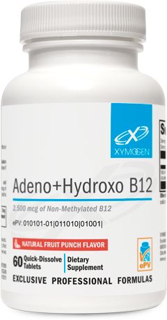 Adeno+Hydroxo B12 Natural Fruit Punch Flavor 60 Tablets.