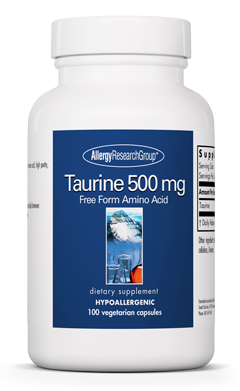 Taurine 500 mg 100 Capsules.