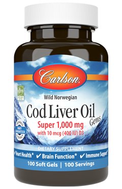 Cod Liver Oil Gems 100 Softgels.