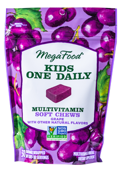 Kid's One Daily Multivitamin Grape Flavor 30 Soft Chews.