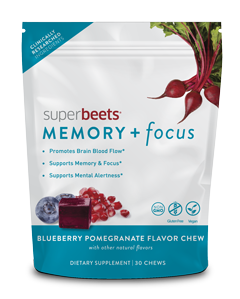 SuperBeets Memory + Focus 30 Chews.