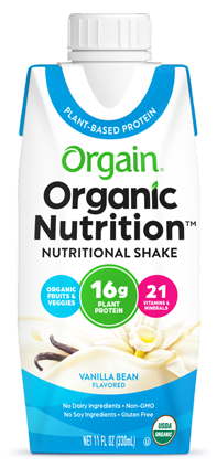 Vegan Organic Nutrition Shake Sweet Vanilla Bean Single Serving Pack.