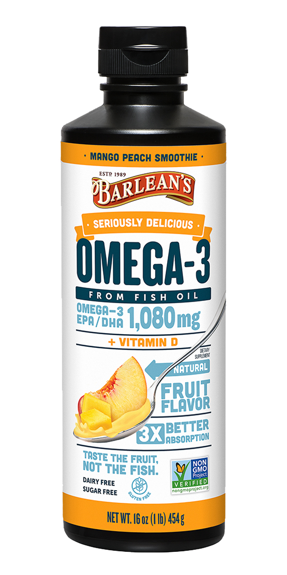 Seriously Delicious Omega-3 Mango Peach Smoothie 16 oz.