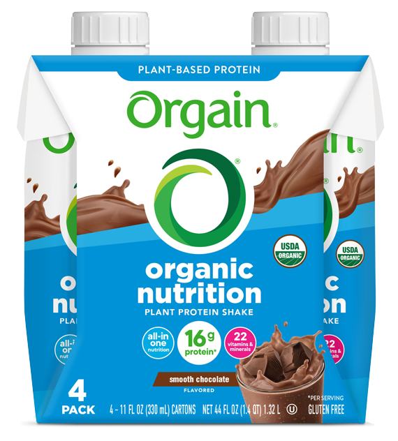 Vegan Organic Nutrition Shake Smooth Chocolate 4 Pack.