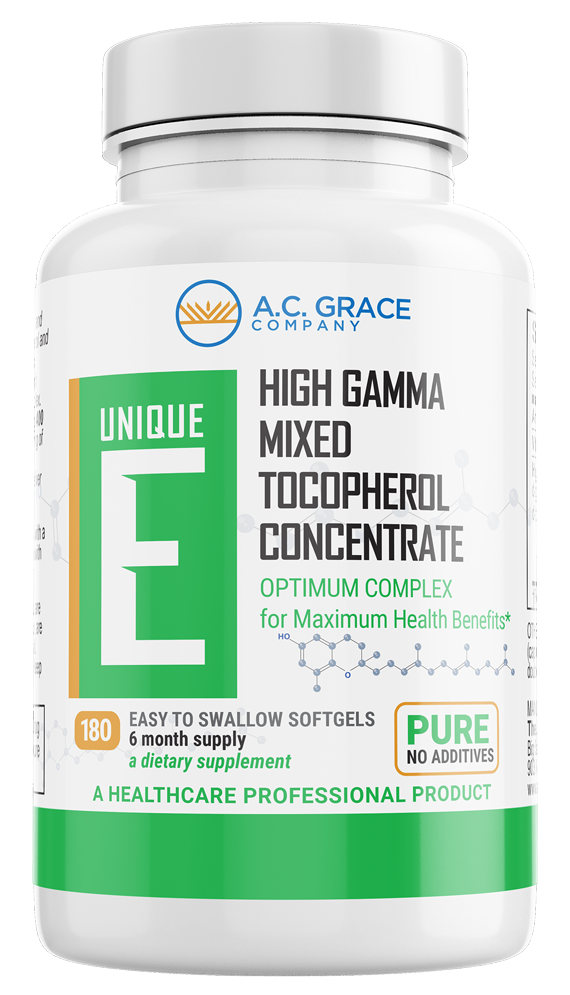 UNIQUE E High Gamma Mixed Tocopherol 180 Softgels.